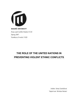 the role of the united nations in preventing violent ethnic conflicts