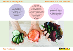 Fact File: What is a serving size?/He aha te rahi o te raurau?