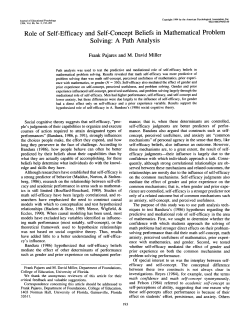 Role of Self-Efficacy and Self-Concept Beliefs in