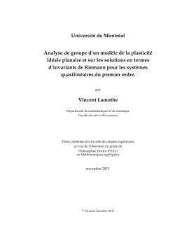 Universit&eacute; de Montr&eacute;al Analyse de groupe d`un mod&egrave;le de