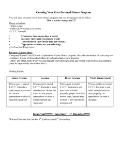 Personal Fitness Program Rubric
