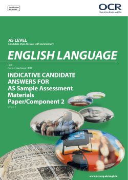AS Level English Language Exemplar Candidate Work
