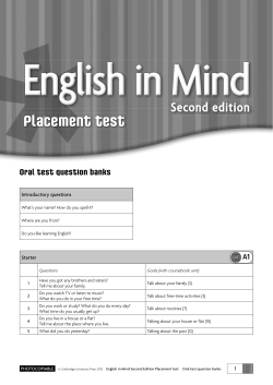 Oral Test - Cambridge University Press