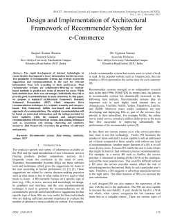 Design and Implementation of Architectural Framework of