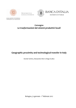 Le trasformazioni dei sistemi produttivi locali Geographic proximity