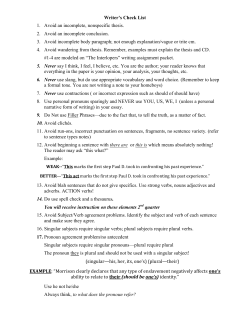 A Writer`s Checklist