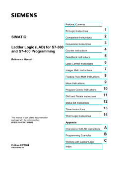 SIMATIC Ladder Logic (LAD) for S7-300 and S7-400 - ISA-UMH