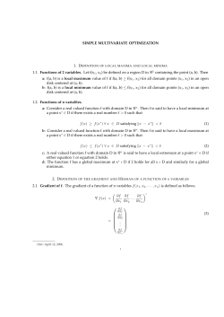 SIMPLE MULTIVARIATE OPTIMIZATION 1.1. Functions of 2