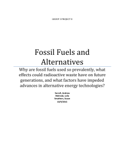Fossil Fuels and Alternatives