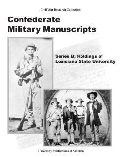 Confederate Military Manuscripts, Series B