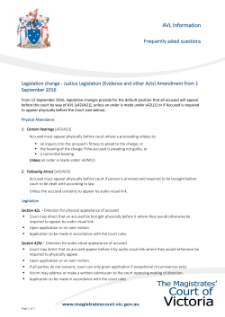 AVL Information - Magistrates` Court of Victoria