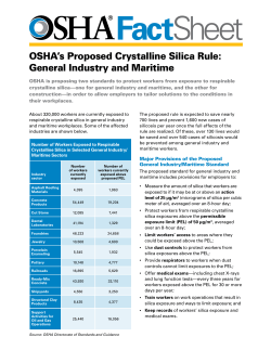 OSHA`s Proposed Crystalline Silica Rule: General Industry and