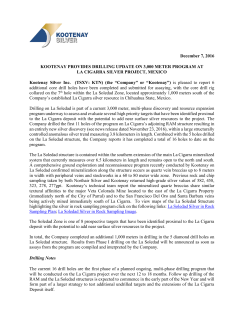 kootenay silver provides drilling update on 3000 meter