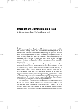 Introduction: Studying Election Fraud