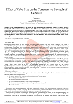 Effect of Cube Size on the Compressive Strength of Concrete