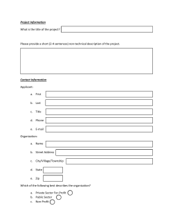 Project Information What is the title of the project?