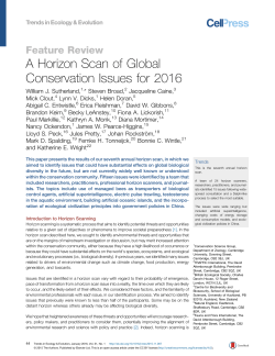 A Horizon Scan of Global Conservation Issues for 2016
