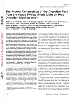 The Protein Composition of the Digestive Fluid from the Venus