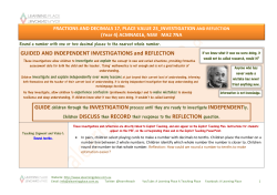 GUIDED AND INDEPENDENT INVESTIGATIONS and REFLECTION