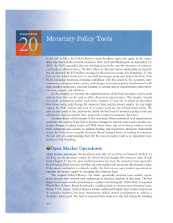 Monetary Policy Tools