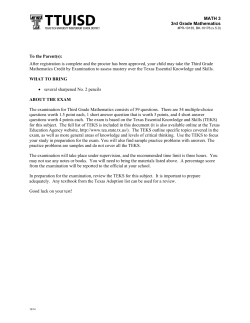 MATH 3 3rd Grade Mathematics To the Parent(s): After registration is