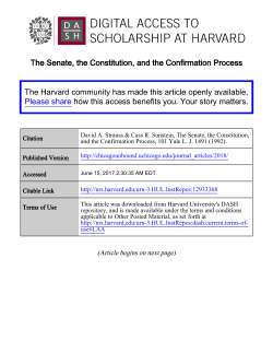 The Senate, the Constitution, and the Confirmation Process