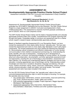 ASSESSMENT #3: Developmentally Appropriate Practice Charter