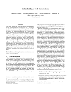 Online Pairing of VoIP Conversations