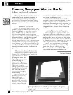 Preserving Newspapers - Minnesota Historical Society