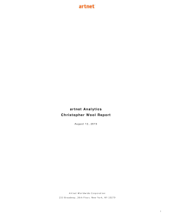artnet Analytics Christopher Wool Report