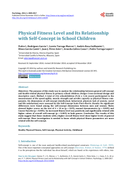 Physical Fitness Level and Its Relationship with Self