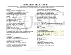 iNTEGERS FEAT. MR. D