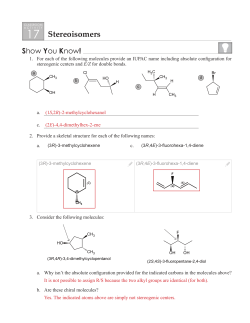 17 Stereoisomers - Who Gives a Darn?