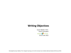 Writing Objectives
