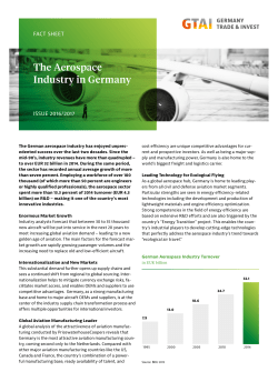 Fact Sheet - The Aerospace Industry in Germany