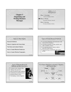Chapter 5 Organizing and Writing Business Messages