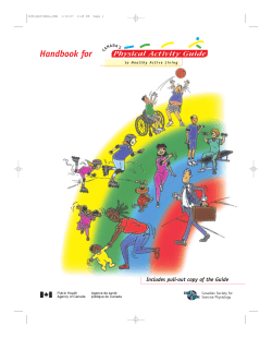 Canada`s Physical Activity Guide - National Physical Activity Plan