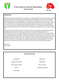Friern Barnet School Newsletter