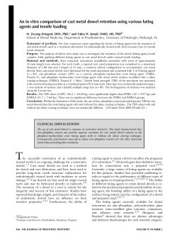 An in vitro comparison of cast metal dowel retention