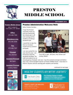 Sept 2016 - Preston Middle School