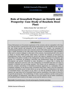 Role of Greenfield Project on Growth and Prosperity