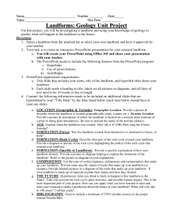 Geology Unit Project &ndash; Landforms