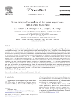 Silver-catalyzed bioleaching of low-grade copper ores. Part I