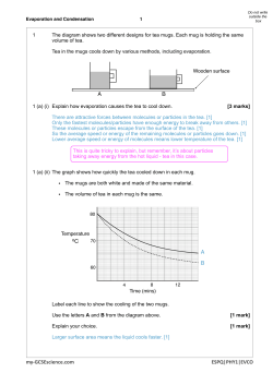 4. AQA P1 Evaporation and Condensation Answers