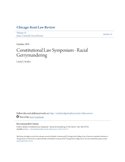 Constitutional Law Symposium - Racial Gerrymandering