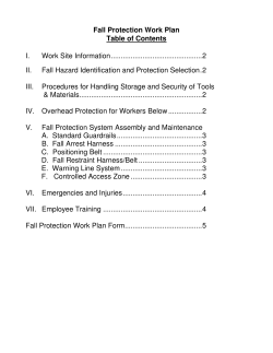 Fall Protection Work Plan Table of Contents I. Work Site Information