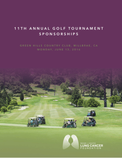 11TH ANNUAL GOLF TOURNAMENT SPONSORSHIPS