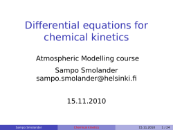 Differential equations for chemical kinetics