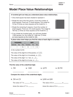 Place Value.Addition and Subtraction to One Million