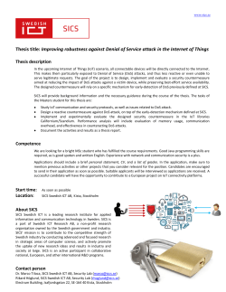 Thesis title: Improving robustness against Denial of Service